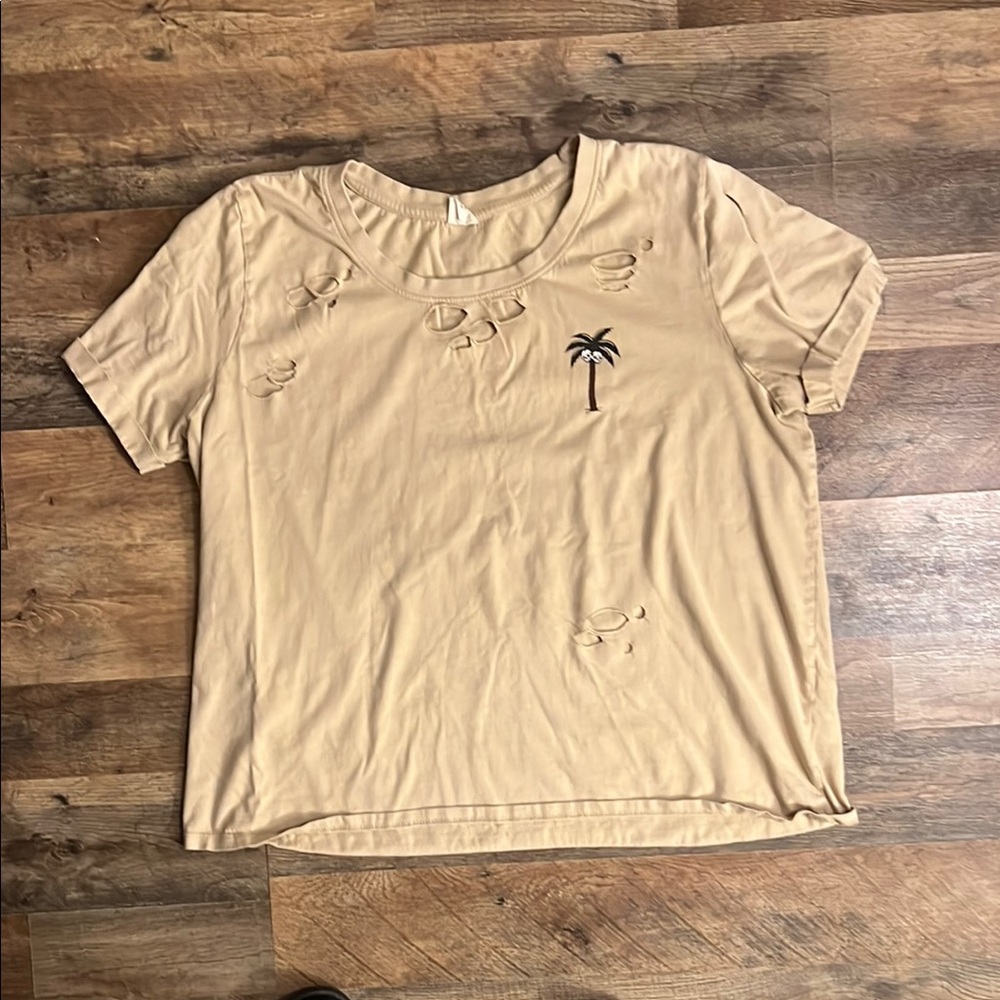 Beige Palm Tee